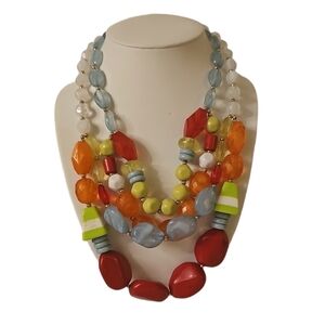 C1946 Multicolor Acrylic Bead Retro Necklace